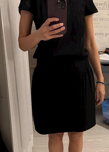 Pilili Siyah Kadın Elbise - Görsel 6