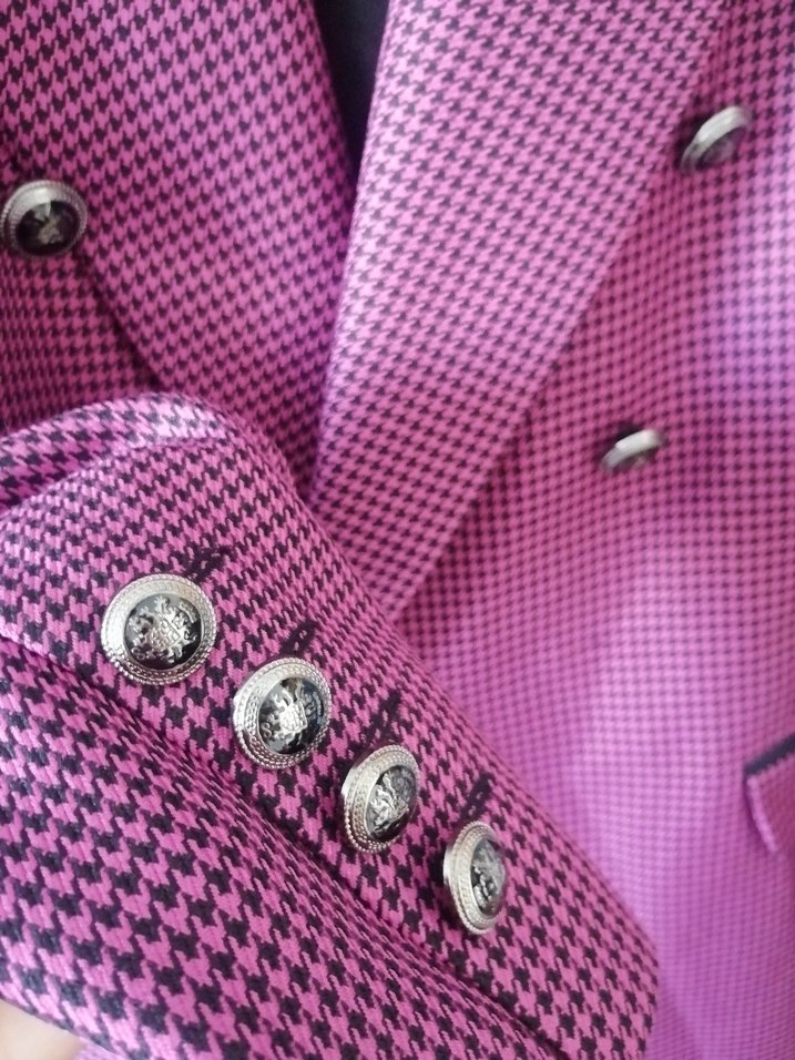 Fuşya Kadın Uzun Kesim Düğmeli Blazer - Görsel 4