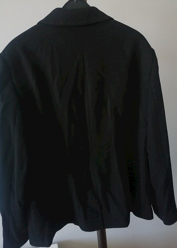 Kadın Siyah Midi Boy Düğmeli Blazer Ceket - Görsel 4