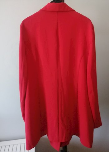 Kırmızı Uzun Kesim Kadın Blazer Ceket - Görsel 5