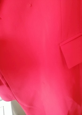 Kırmızı Uzun Kesim Kadın Blazer Ceket - Görsel 7