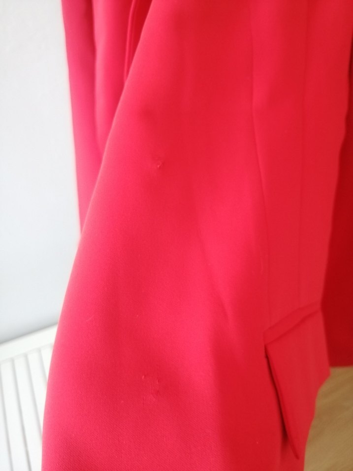 Kırmızı Uzun Kesim Kadın Blazer Ceket - Görsel 4