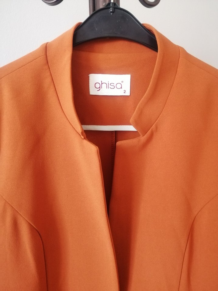 Kadın orange Düğmeli Blazer Ceket - Görsel 3