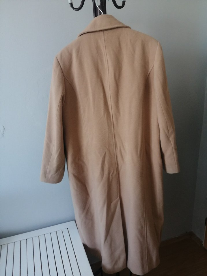 Bej Uzun Kadın Ofis Kabanı - Görsel 2