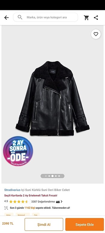 Stradivarius Biker Ceket
