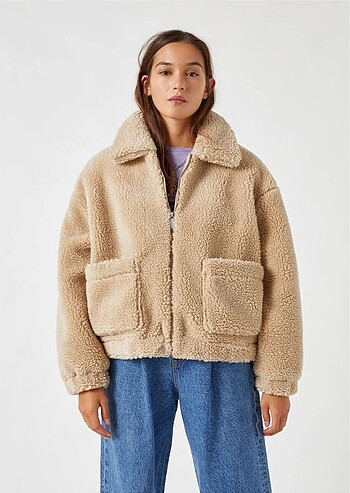 Peluş Mont Pull&Bear