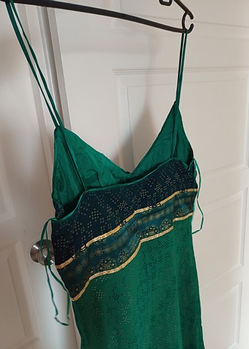 Yeşil Bohem V Yaka Midi Elbise - Görsel 5