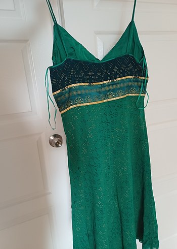 Yeşil Bohem V Yaka Midi Elbise - Görsel 6