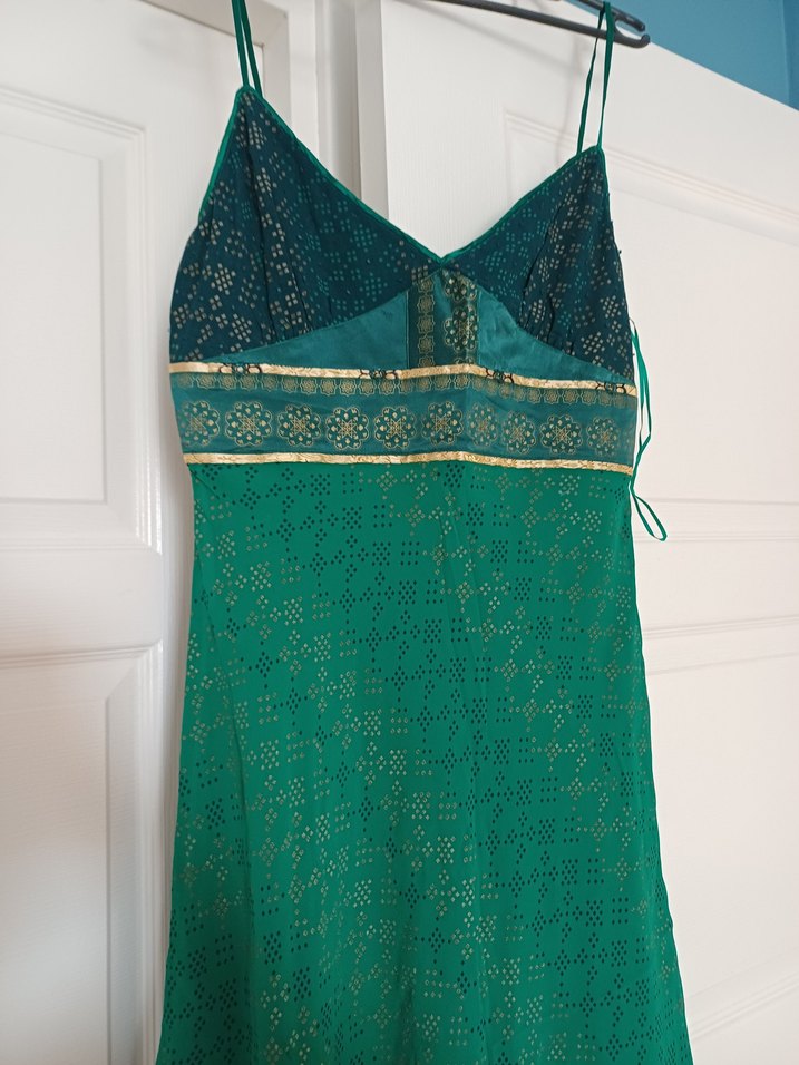 Yeşil Bohem V Yaka Midi Elbise - Görsel 4