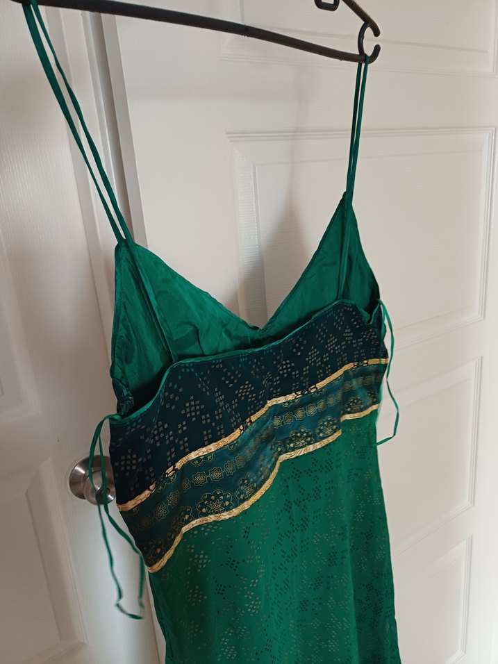 Yeşil Bohem V Yaka Midi Elbise - Görsel 5