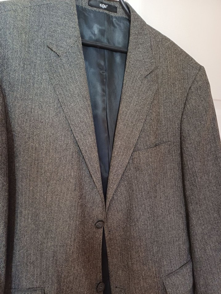 Düğmeli Gri Erkek Takım Elbise Ceketi - Görsel 2