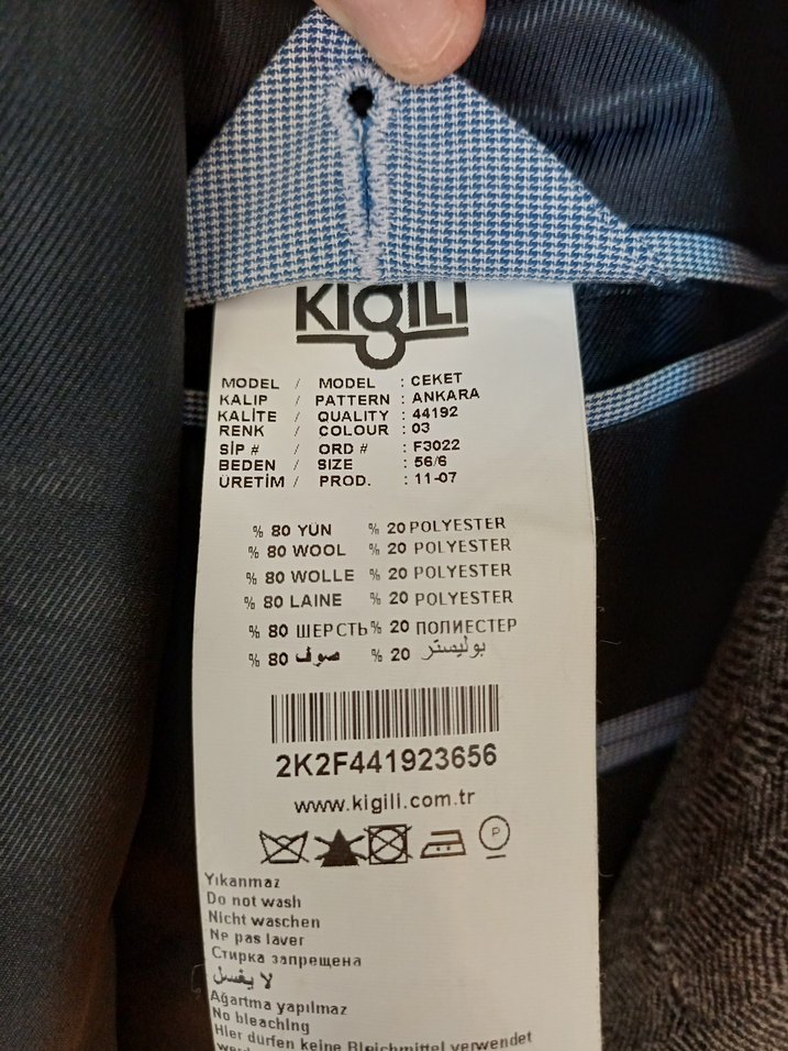 Düğmeli Gri Erkek Takım Elbise Ceketi - Görsel 4