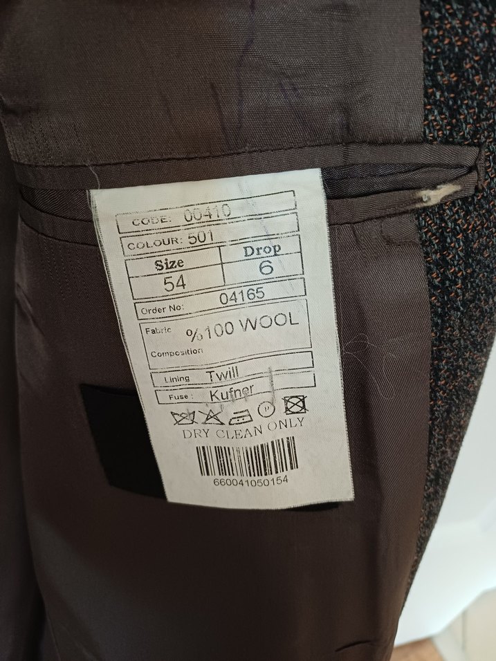 Düğmeli, Uzun Kollu Kahverengi Erkek Ceket - Görsel 4