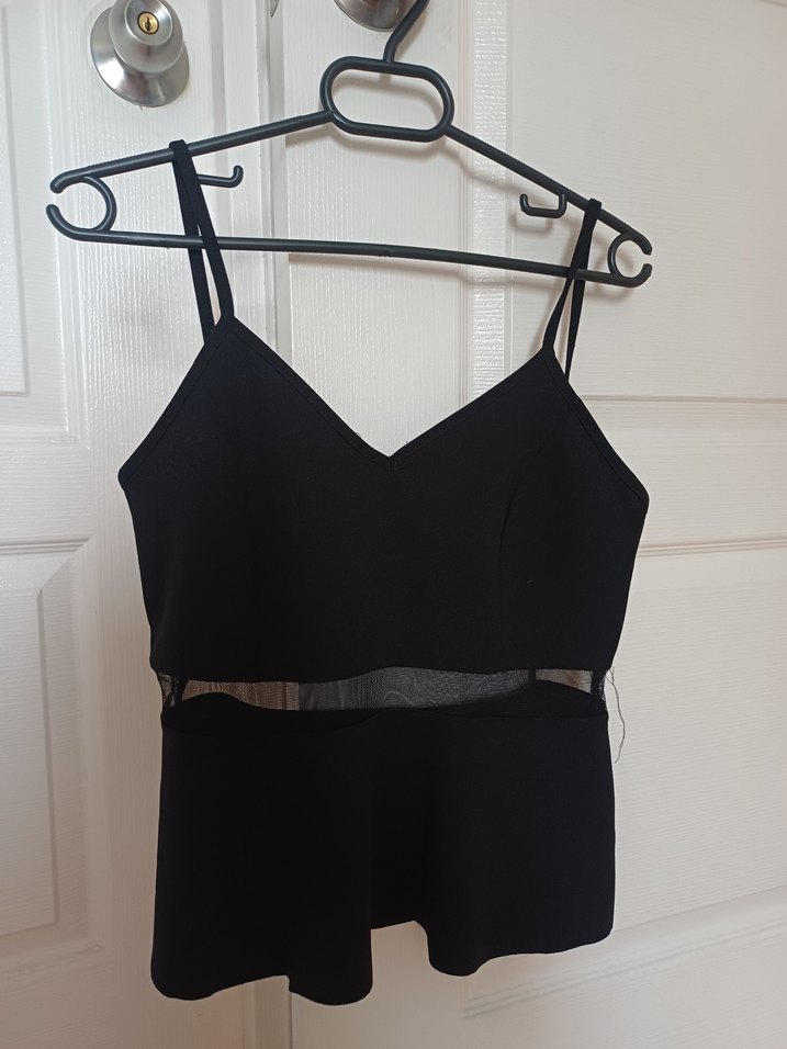 Siyah V Yakalı Strappy Mini Büstiyer - Görsel 3