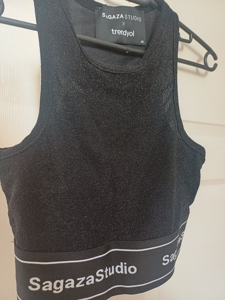 Siyah Kadın Kısa Atlet Velcro Detaylı - Görsel 3