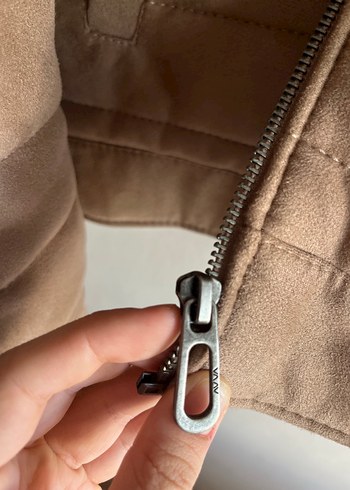 Armani Bej Süet Fermuarlı Erkek Ceket