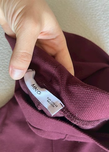 Mango Bordo Pilili Kadın Kumaş Pantolon