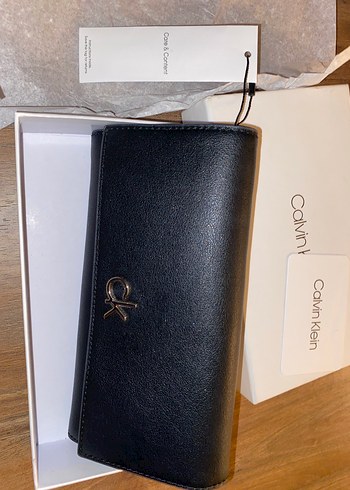  Beden Siyah Deri Calvin Klein Kadın Cüzdan