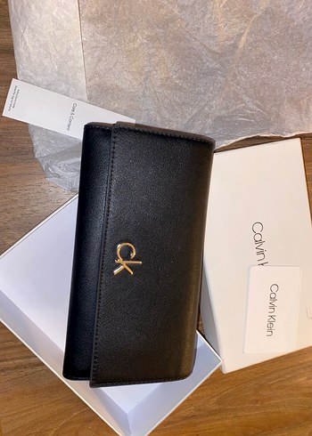 Siyah Deri Calvin Klein Kadın Cüzdan