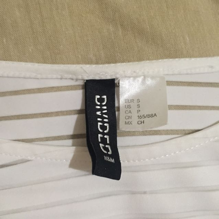 H&M cizgili beyaz bluz