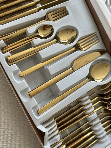  Beden altın Renk 36 parça golf çatal kaşık bıçak takımı