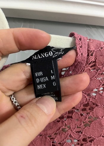 Mango Dantelli Kolsuz Kadın Bluz - Görsel 4