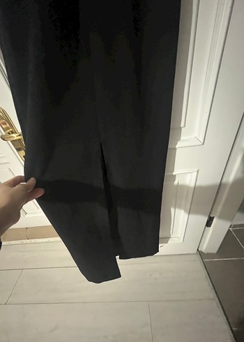 Siyah V Yakalı Uzun Elbise - Görsel 6