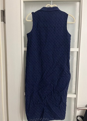 US POLO Lacivert Düğmeli midi elbise - Görsel 3