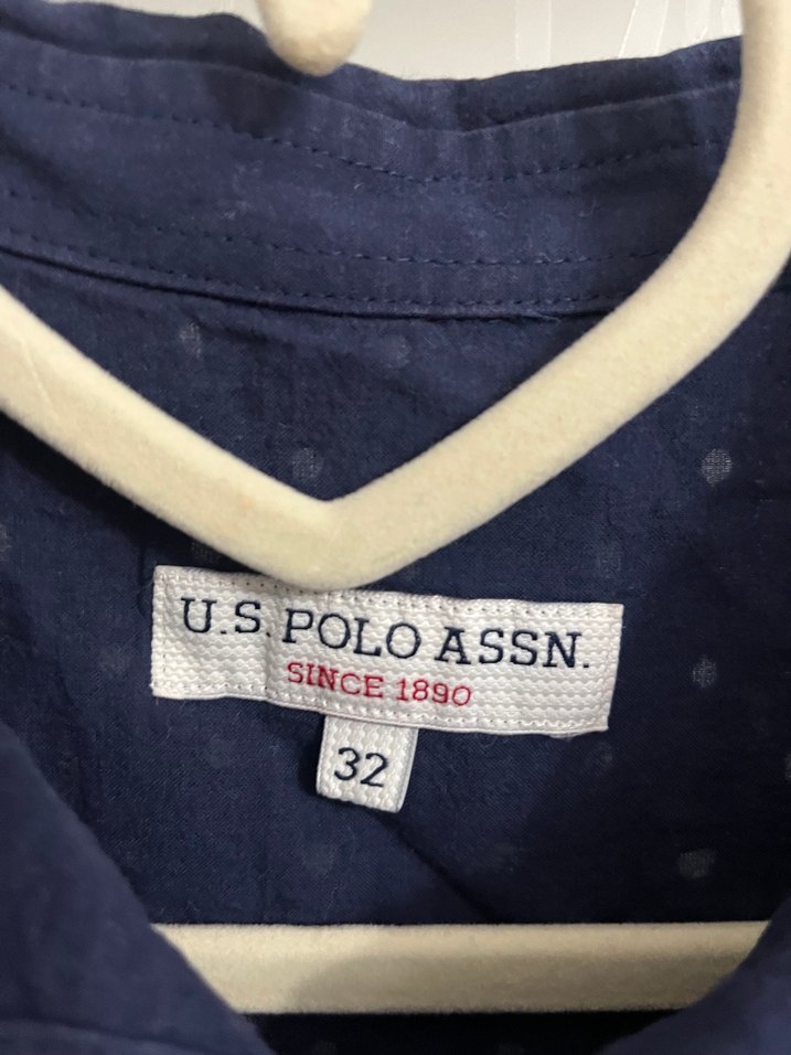 US POLO Lacivert Düğmeli midi elbise - Görsel 2