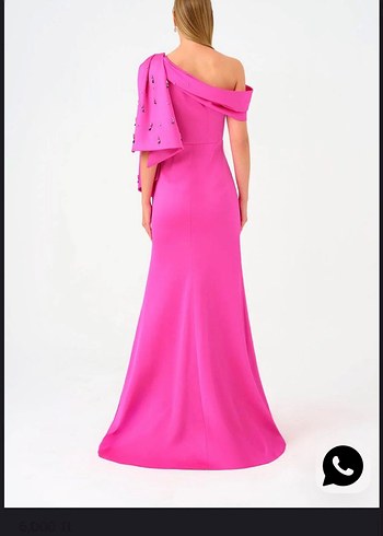 Cengiz Aktürk  Fuşya Abiye Elbise - Görsel 3