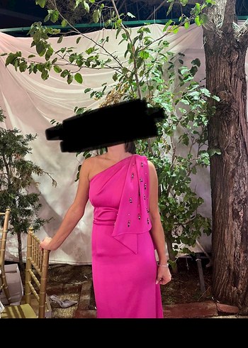 Cengiz Aktürk  Fuşya Abiye Elbise - Görsel 4