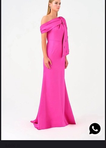 Cengiz Aktürk  Fuşya Abiye Elbise - Görsel 2