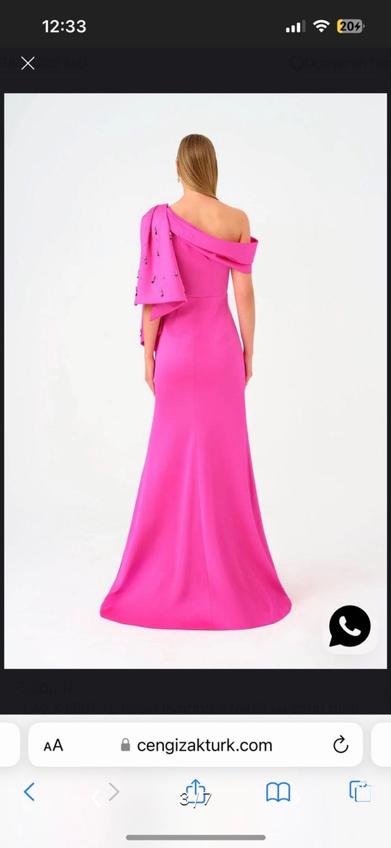 Cengiz Aktürk  Fuşya Abiye Elbise - Görsel 3