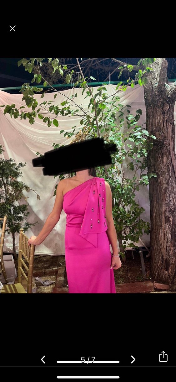 Cengiz Aktürk  Fuşya Abiye Elbise - Görsel 4