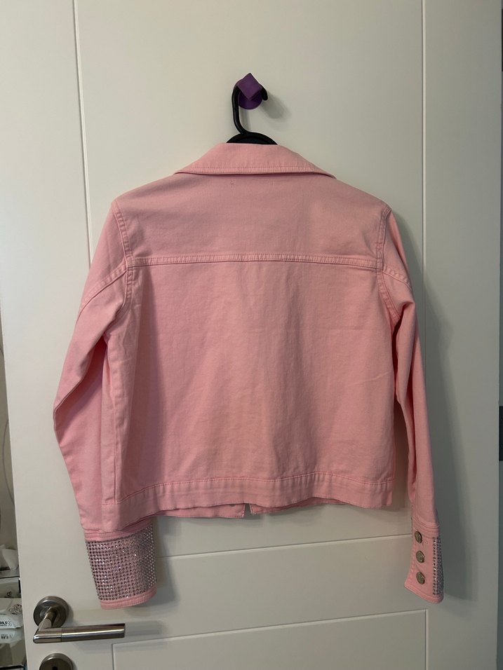 Pembe taş detaylı Denim Ceket - Görsel 3