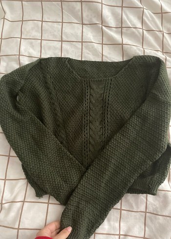 Yeşil Triko Kadın Kazak - Görsel 2