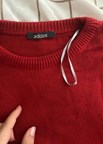 Kadın Kırmızı Uzun Kollu Triko Kazak - Görsel 4