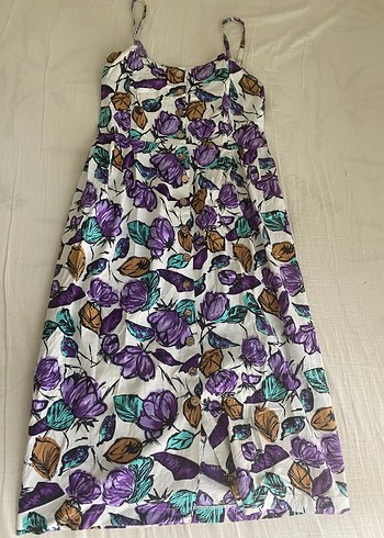 Mor desenli elbise - Görsel 6