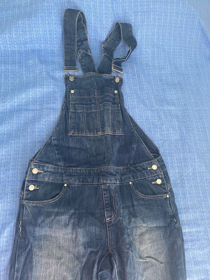 Kadın Lacivert Kot Salopet - Görsel 2