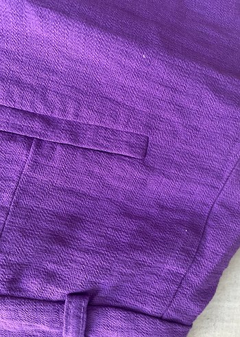 Kadın Mor Keten Şort - Görsel 7