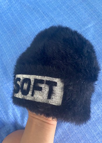 Kürk Detaylı siyah Kadın Bere - Görsel 4