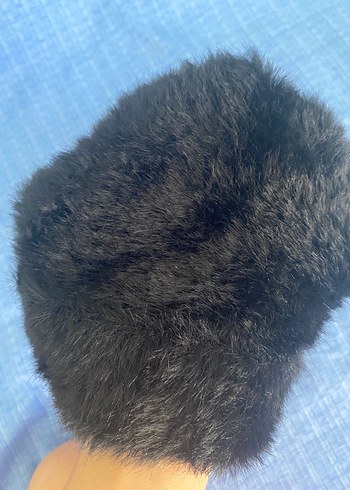 Kürk Detaylı siyah Kadın Bere - Görsel 7