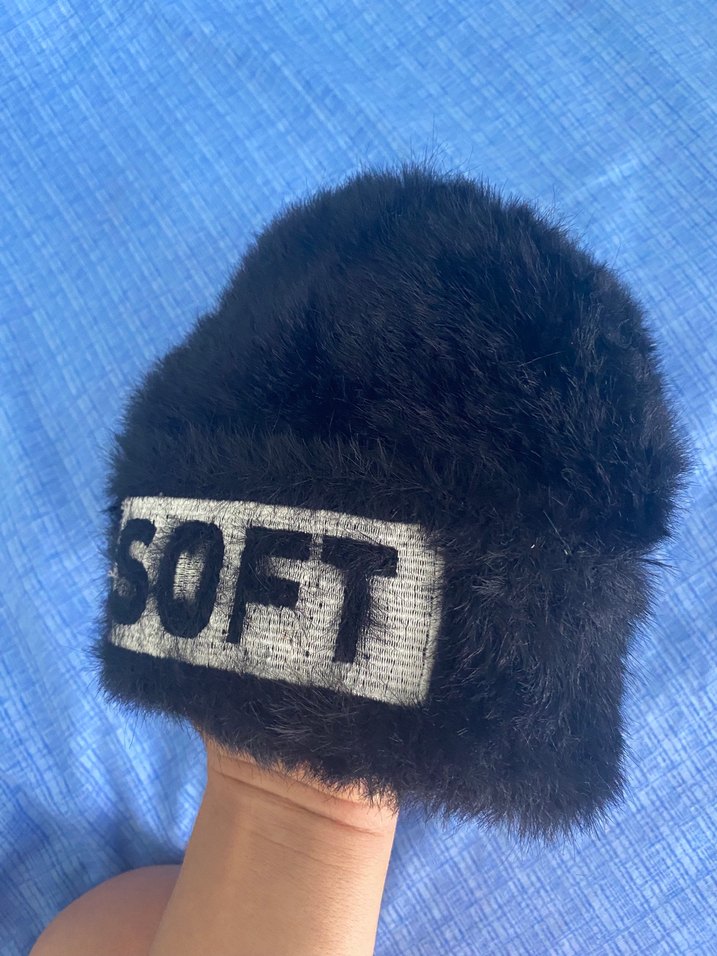 Kürk Detaylı siyah Kadın Bere - Görsel 4