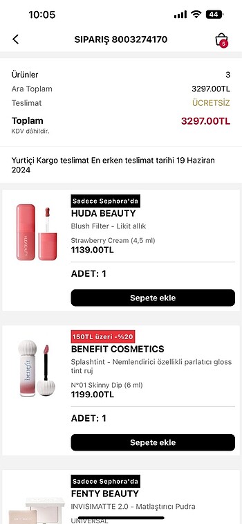  Beden Renk benefit huda dudak tinti ve allık