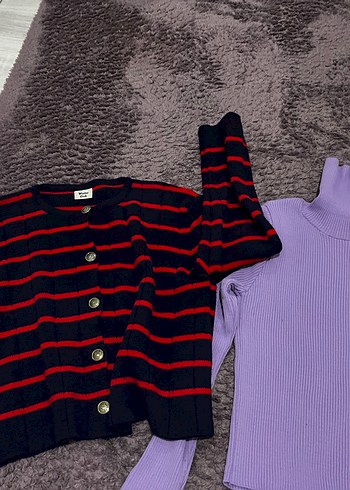 Mor Balıkçı Yaka Triko Kadın Kazak - Görsel 2