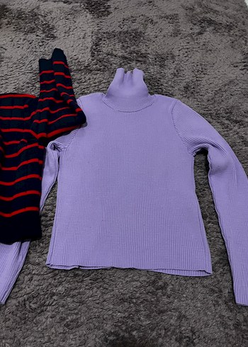 Mor Balıkçı Yaka Triko Kadın Kazak - Görsel 5