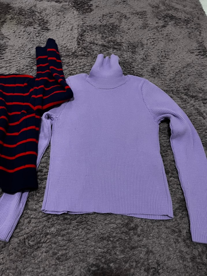 Mor Balıkçı Yaka Triko Kadın Kazak - Görsel 5