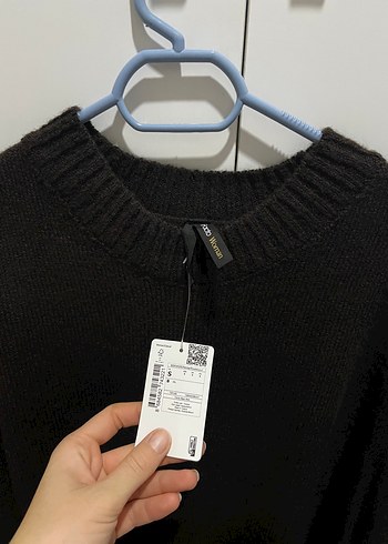 Siyah Kadın Triko Salaş Kazak - Görsel 6