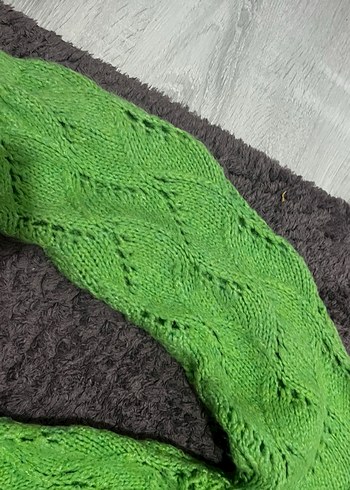 Yeşil Örgü Bohem Kadın Kazak - Görsel 8