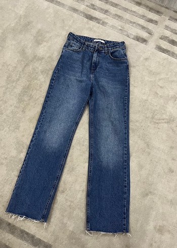 Kadın Mavi Normal Kesim Kot Pantolon - Görsel 5